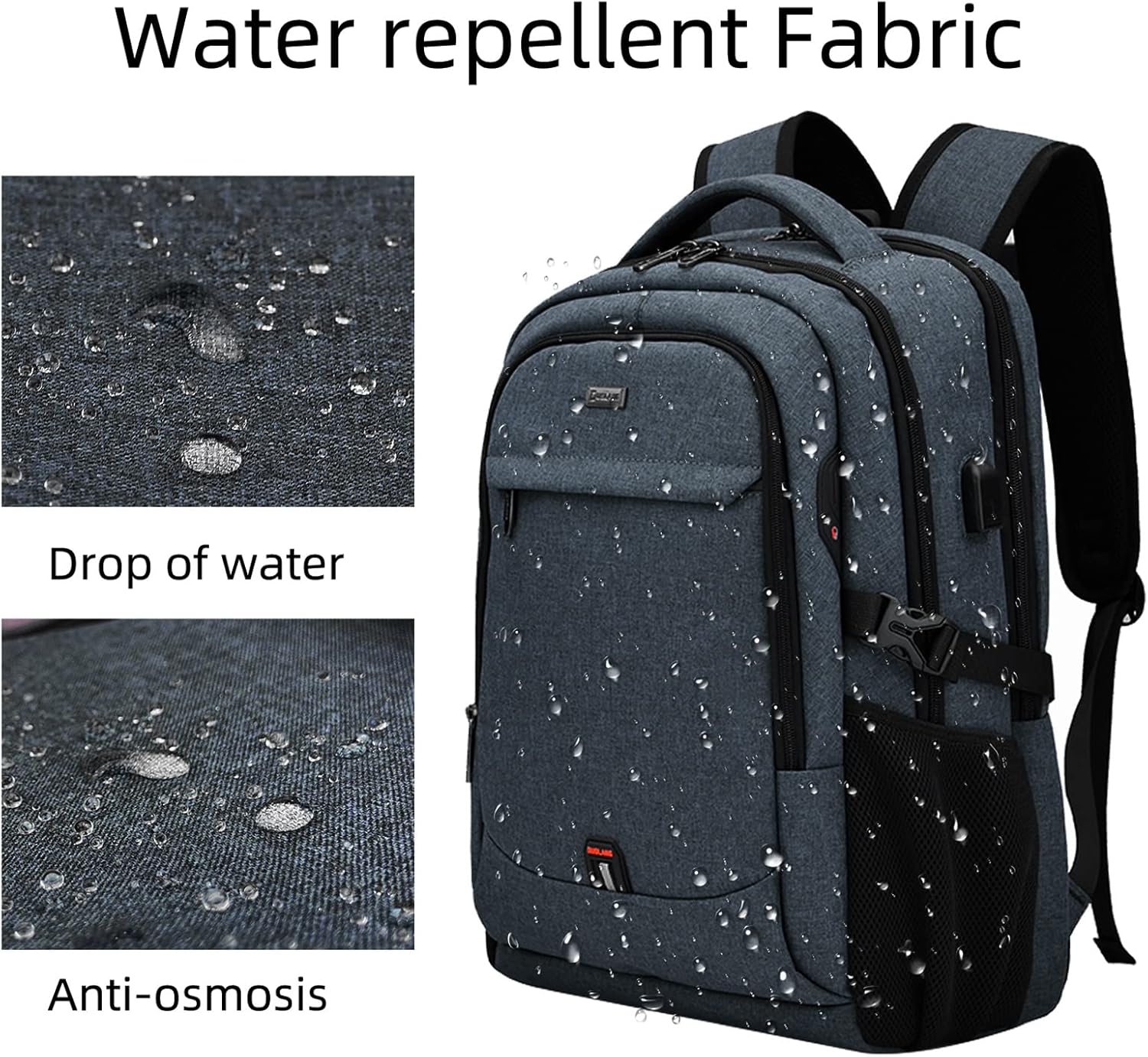 Waterdichte Reis Laptop Rugzak met USB Poort & Georganiseerde Opslag