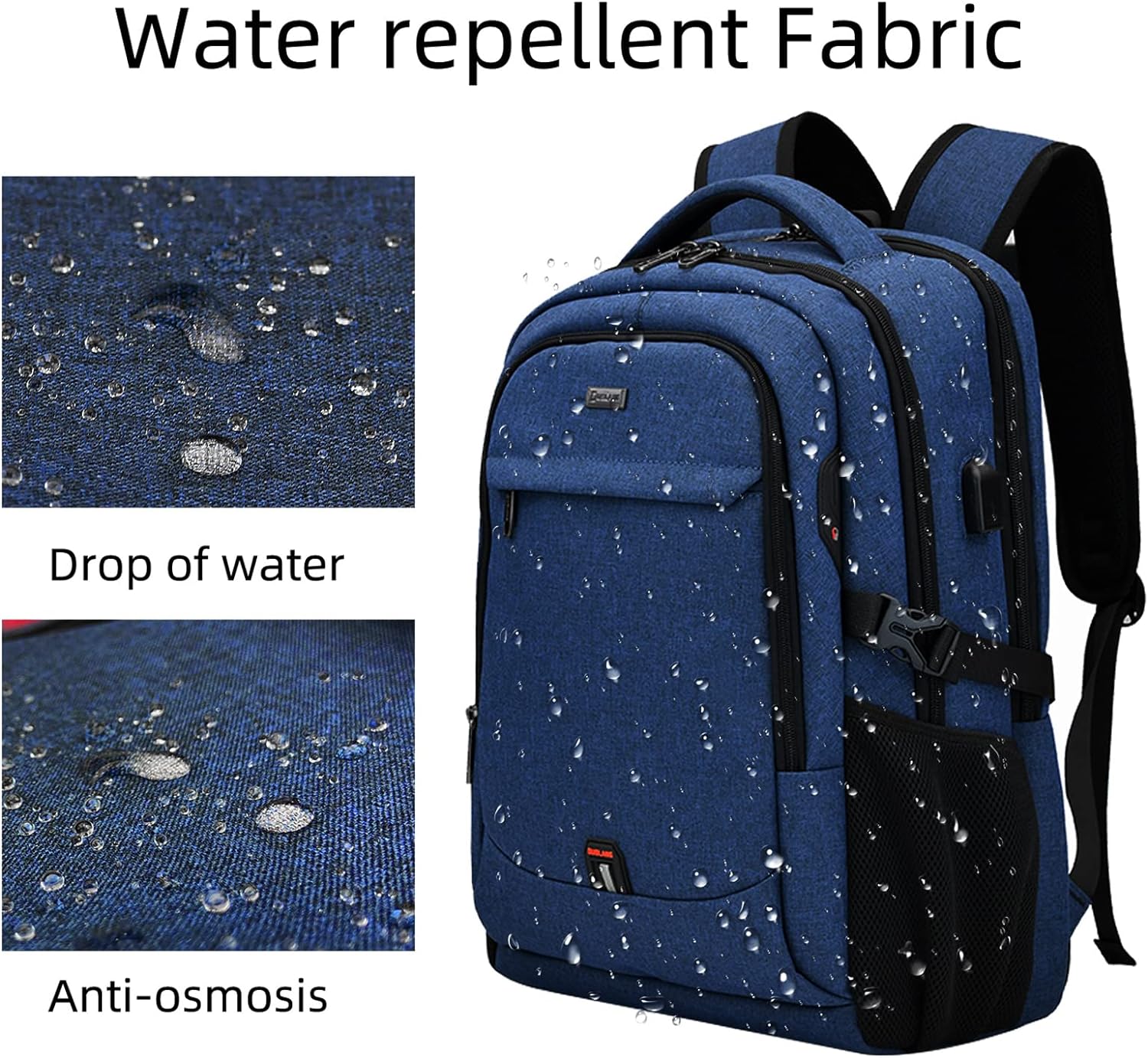 Waterdichte Reis Laptop Rugzak met USB Poort & Georganiseerde Opslag