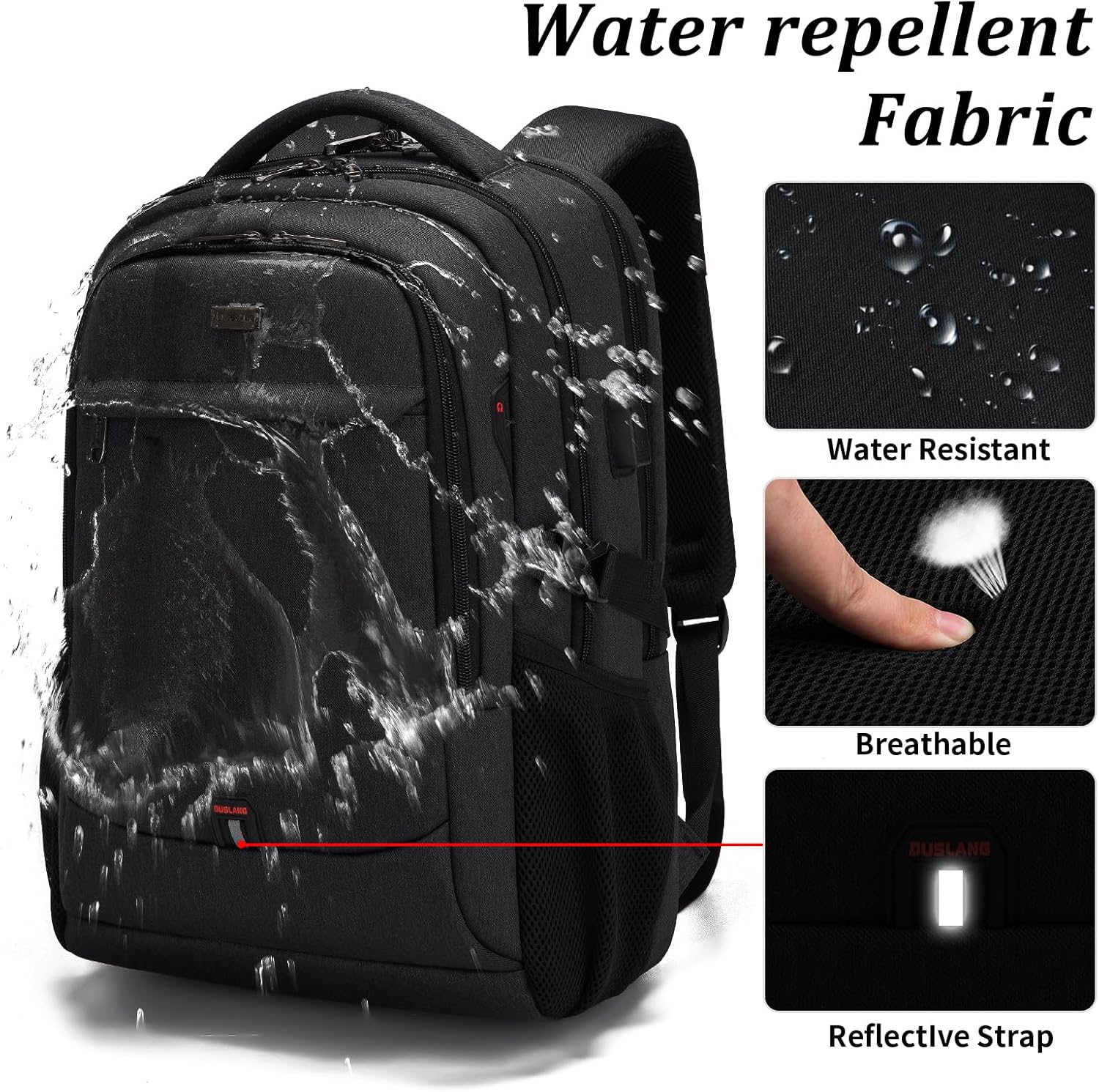 Waterdichte Reis Laptop Rugzak met USB Poort & Georganiseerde Opslag
