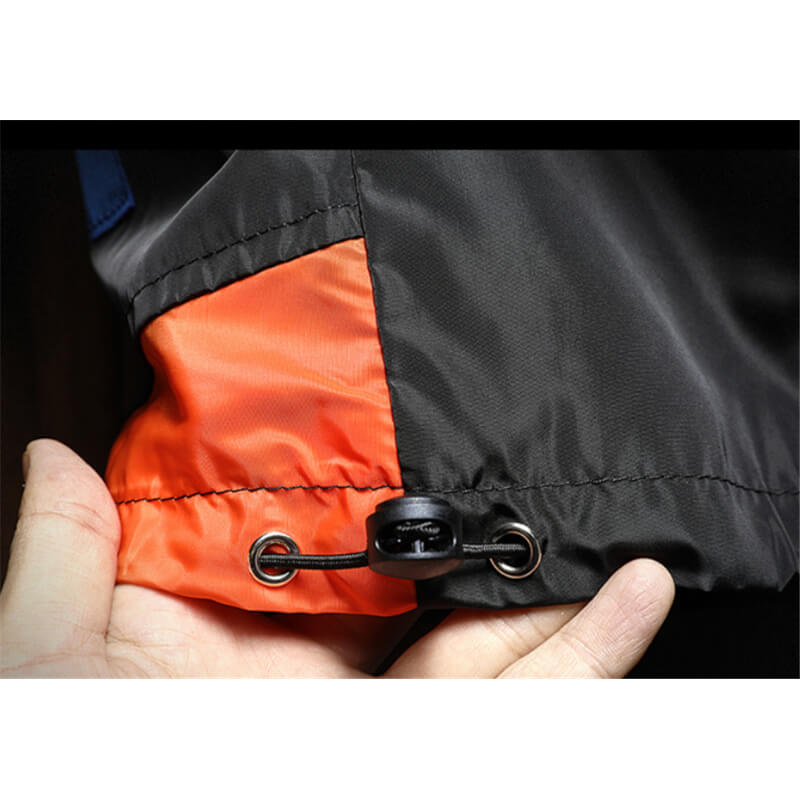 Windjack met capuchon en halve rits