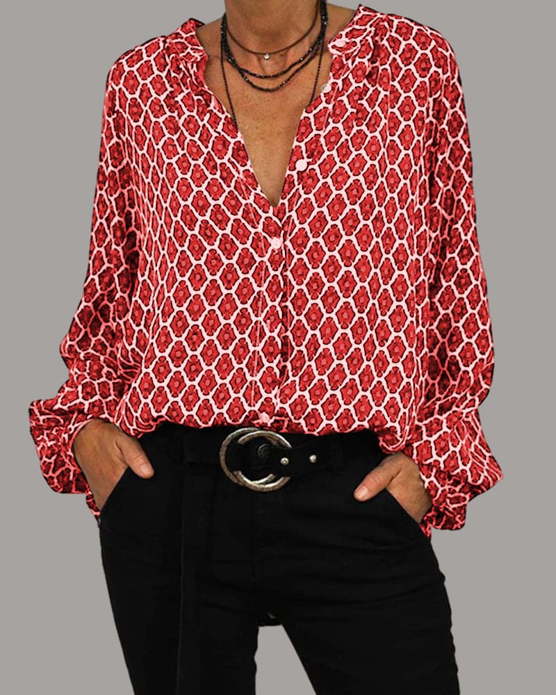 Zara | V-hals blouse met lange mouwen voor de herfst